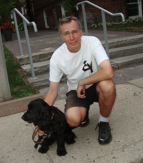 John & Emma, Fleabag Employee and Goodwill Ambassador, respectively John and his dog Emma.